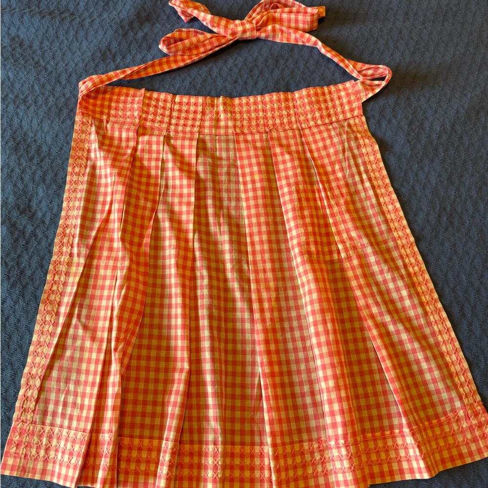 Vintage Pink and white plaid apron